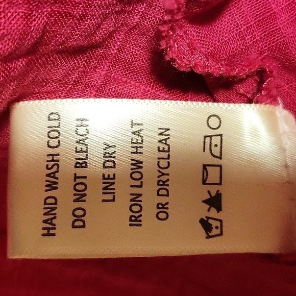 Max Studio Pink Textured Boho Crochet Trim Empire Waist Top - Size XS - Picture 9 of 9